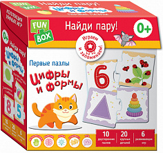 Росмэн 38560 Fun Box. Найди пару! Цифры и формы. 0+