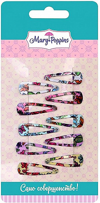 Фото товара 455510 Набор заколок клик-клак " Соцветие" 10 шт., 3,2*1 см.