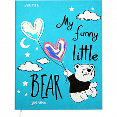 Дневник deVENTE "MY FUNNY LITTLE BEAR", твердая обл. из кожзама, шелкография, аппликация (2021105)