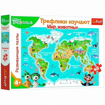 Фото товара Пазлы-TR15580 Трефлики изучают мир животных 