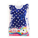 миниатюра OTF-2101D-RU Одежда для кукол 40-42см атласное платье синий горох КАРАПУЗ в шт.100шт