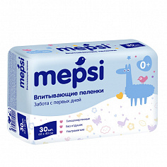 0444 Пеленки детские впитывающие Mepsi 40х60 №30 шт/уп
