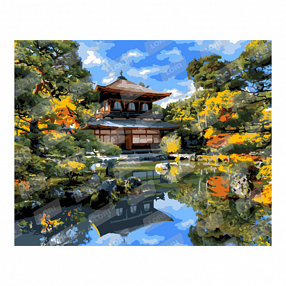 Фото LORI Рх-120 Картина по номерам холст на подрамнике 40*50см "Буддийский храм в Киото"