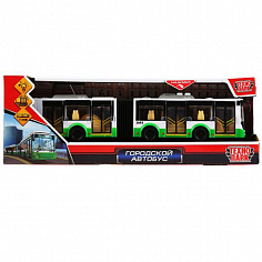 BUSRUB-30PL-GNWH Машина пластик свет-звук ГОРОДСКОЙ АВТОБУС 32 см, двери, 4 кноп, инерц, кор Технопа