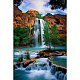 миниатюра LORI Кпн-200 Картина по номерам на картоне 40*50 см "Горный водопад"