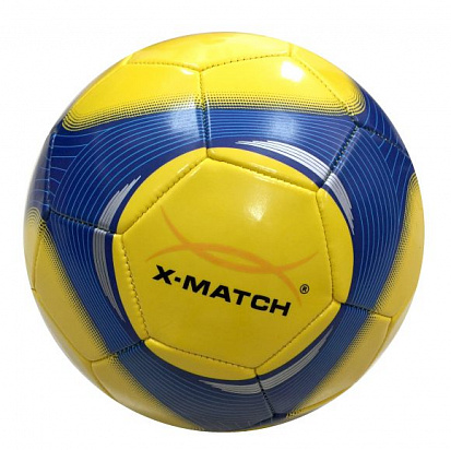 Фото 56446 Мяч футбольный X-Match, 1 слой PVC, камера резина, машин.обр.
