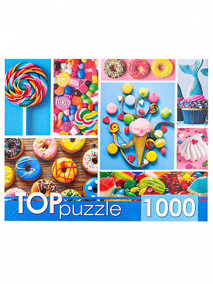 Фото товара ГИТП1000-4136 TOPpuzzle. ПАЗЛЫ 1000 элементов. ГИТП1000-4136 Любимые сладости