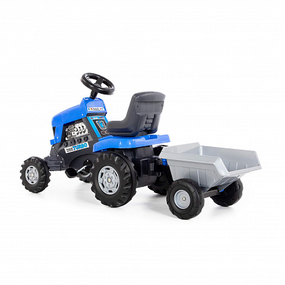 Фото ПОЛЕ84620 Каталка-трактор с педалями "Turbo" (синяя)