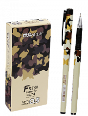 Ручка гелевая BASIR "BUTTERFLY", 0,5 мм, синяя (12/864) (К-174/син.)