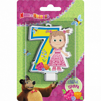 Фото товара 33009 Свеча-цифра №7 "Маша и Медведь"