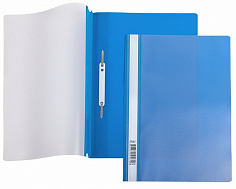Папка-скоросшиватель А4 ХАТБЕР, синяя 140/180 мкм, пластиковая (AS4_00102) (039960) (10/400)