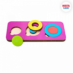 МТ А04088 Вкладыш 6 элементов круг (по системе раннего развития) цвет в асс-те 