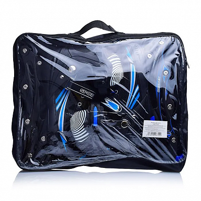 Фото U001754Y Роликовые коньки раздвижные, PU колёса, черно-голубые, размер L, в сумке 