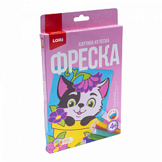 LORI Пз/ф-018 Фреска. Картина из песка "Весёлый котёнок"