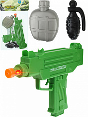 M0069 Игровой набор "Военный" (пистолет-пулемет, граната, фляга) в пакете (Арт. M0069)