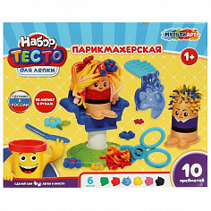 PDSET-MULTIART13 Набор с тестом для лепки и формочками парикмахер МУЛЬТИ АРТ
