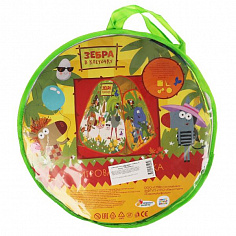 GFA-ZEBRA01-R Палатка детская игровая Зебра в клеточку 81х90х81см, в сумке Играем вместе