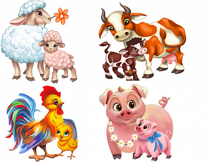Фото товара MPZCAN31-M Collection ANIMALS.Ферма. 4 пазла по 4 детали. 16 деталей. Размер 21,5 х 21,5. Средний ра