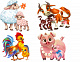 миниатюра MPZCAN31-M Collection ANIMALS.Ферма. 4 пазла по 4 детали. 16 деталей. Размер 21,5 х 21,5. Средний ра