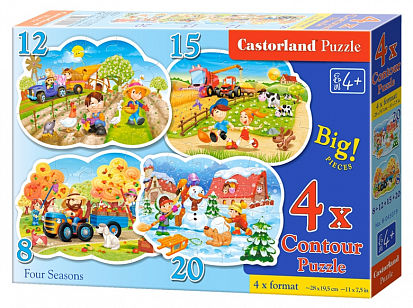 Фото товара Пазлы D3-043019 Четыре сезона, контур, 8#12#15#20 деталей, Castor Land