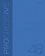миниатюра Тетрадь А5 48 л. линия ХАТБЕР "PROGRESSIVE", пластик. 5 диз, синяя, скоба (080173) (1/100)