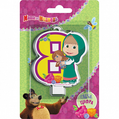 33010 Свеча-цифра №8 "Маша и Медведь" фото