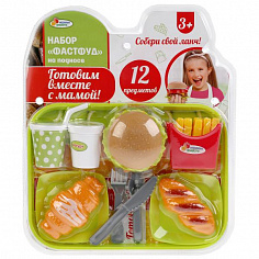 1804U096-R Набор фастфуд на подносе, 12 предм. на блистере (русс. уп.) 33,5*29*6см Играем вместе