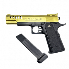 NO_5.2R Металлический пистолет для стрельбы пульками Hi-Capa OPS-M.R.P 23см (магазин), цвет черный (