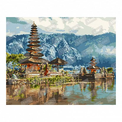 Фото Рх-109 Картина по номерам холст на подрамнике 40*50см "Индонезийский храм"