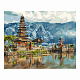 миниатюра Рх-109 Картина по номерам холст на подрамнике 40*50см "Индонезийский храм"