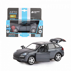 1251140JB Машинка металл. 1:32 Porsche Cayenne S, серый, инерция, свет, звук, откр. двери, в/к 17,5*