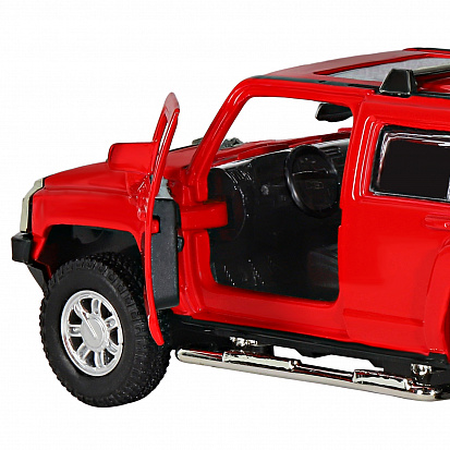 Фото 1251293JB ТМ "Автопанорама" Машинка металл. 1:32 Hummer H3, красный, инерция, свет, звук, откр. двер