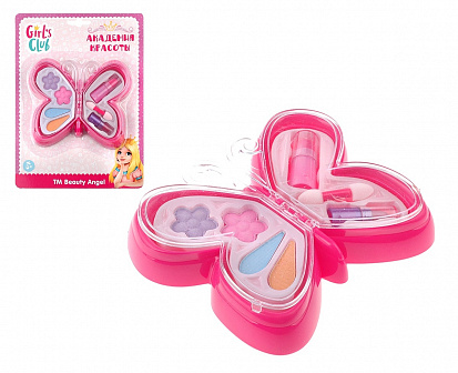 Фото IT106460 Косметика для детей "Girl's Club" в наборе: тени, губная помада, на блистере 17,2*23*3 см.