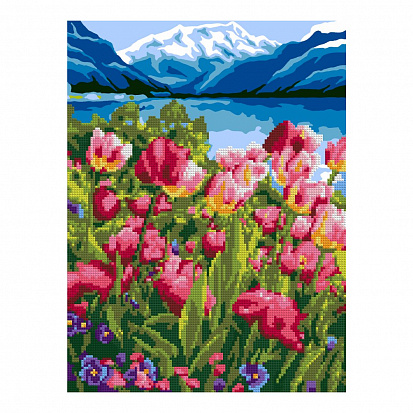 LORI Ам-022 Алмазная мозаика 30*40 см (частичное заполнение) "Тюльпаны" фото