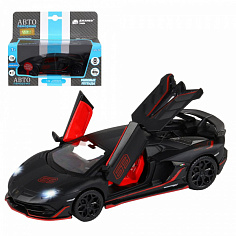 1251402JB ТМ "Автопанорама" Машинка металл., 1:32 Lamborghini SVJ, черный матовый, откр. передние д