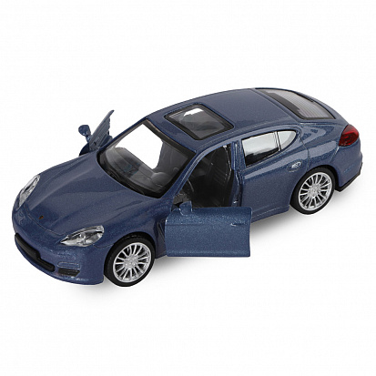 Фото 1200190JB ТМ "Автопанорама" Машинка металл. 1:43 Porsche Panamera S, синий, инерция, откр. двери, в