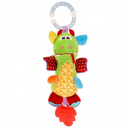 Фото RH-DINO Текстильная игрушка погремушка дракон с прорезывателем на блистере Умка