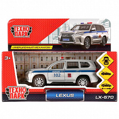 LX570-P Машина металл "LEXUS LX-570 ПОЛИЦИЯ", длина 12 см, откр дв, багаж, инерц. Технопарк