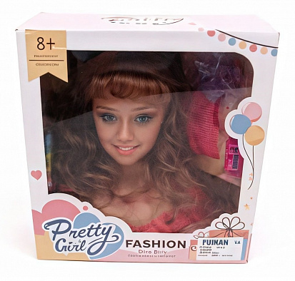 Фото товара 2432012 Набор "Парикмахер" голова для создания причесок, в/к 24*25,5*11 см