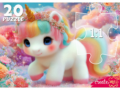Фото товара ПУ20-3175 МАКСИ-ПАЗЛЫ 20 элементов. ПУШИСТЫЙ ЕДИНОРОГ (Арт. ПУ20-3175)