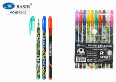 МС-6543-10 Ручки в наборе гель 10цв СПОРТ ароматизированные с блестками