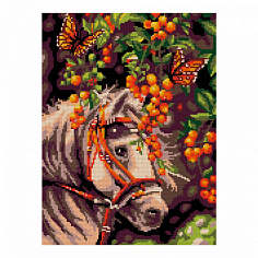LORI Ам-012 Алмазная мозаика 30*40 см (полное заполнение) "Белая лошадь"