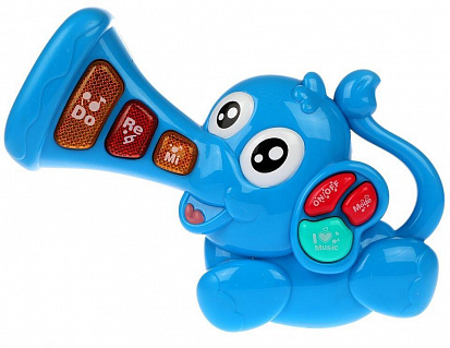 Фото 951605 Музыкальная игрушка "Слоник" со светом, цвета в ассорт.