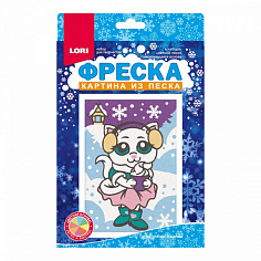 LORI Пз/ф-040 Фреска. Картина из песка "Белоснежная кошечка"