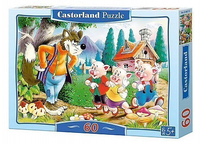 Фото товара Пазлы B5-06106 Три поросенка (60 деталей MIDI) Castor Land