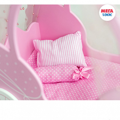 Фото МТ 71320 Игрушка детская кровать из коллекции "Shining Crown". Цвет розовое облако